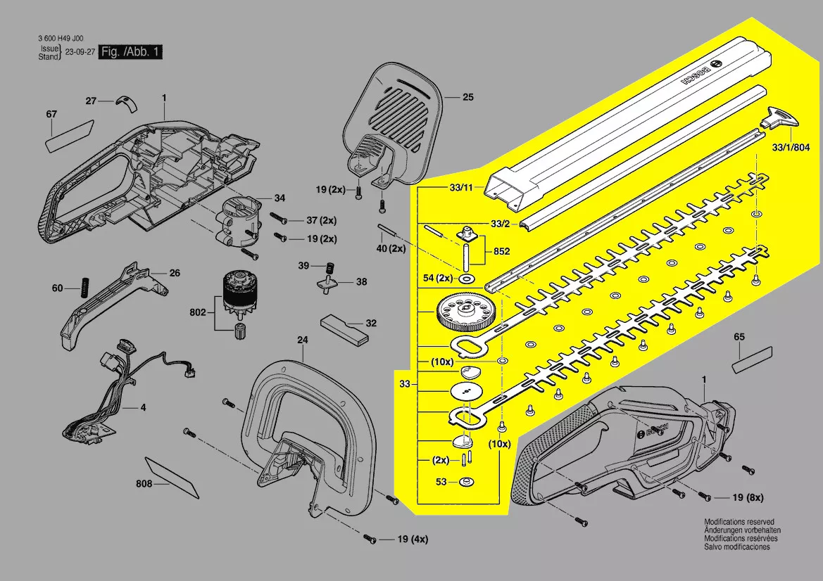jeu de couteaux réf. 1 600 A02 1N3 BOSCH